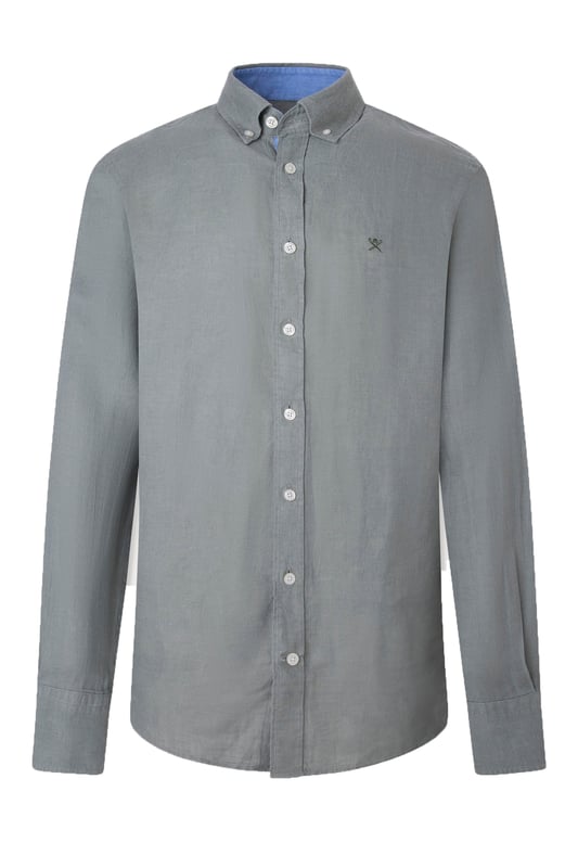 Hackett Long Sleeved Linen Shirt Green
This 100% linen shirt boasts a herringbone weave, button down collar and tonal branding. The nice contrast trims to the inner collar and cuffs add a touch of sophistication.

100% linen
Slim Fit
Button Down Collar
Style - HM309839