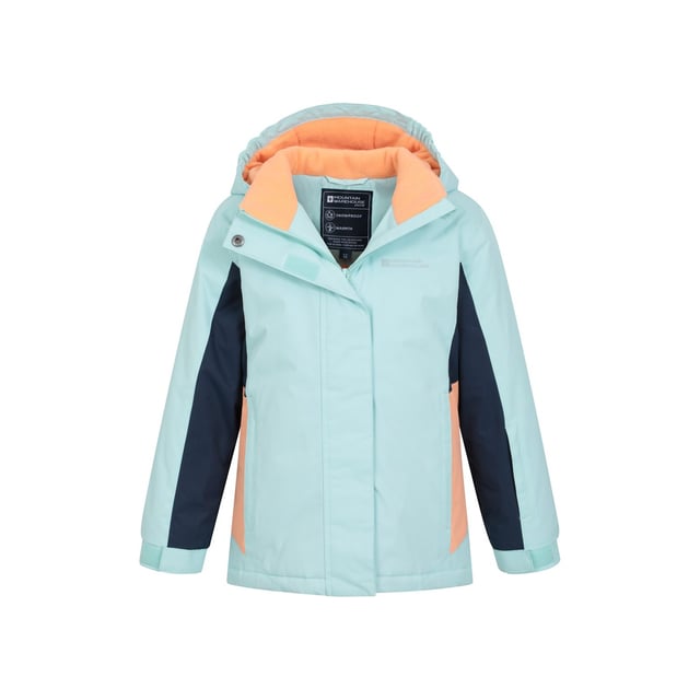Lining: Fleece. Design: Contrast, Logo. Fabric Technology: Durable, DWR Finish, Snowproof, Water Resistant. Cuff: Elasticated, Touch Fastening Tab. Neckline: Hooded. Insulated, Snowskirt. Sleeve-Type: Long-Sleeved. Hood Features: Adjustable, Grown On Hood. Pockets: 2 Side Pockets, Zip, 1 Internal Pocket. Fastening: Full Zip, Stud, Touch Fastening.