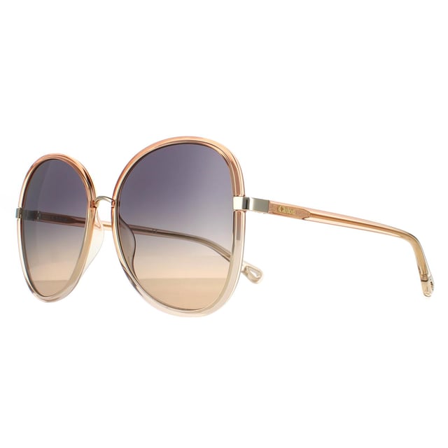 Las gafas de sol Chloe Butterfly Ladies Orange Crystal Blue Gradient Ch0030s Franky son un elegante estilo mariposa fabricado en acetato ligero. El logotipo de Chloe luce en las finas patillas para garantizar la autenticidad de la marca.