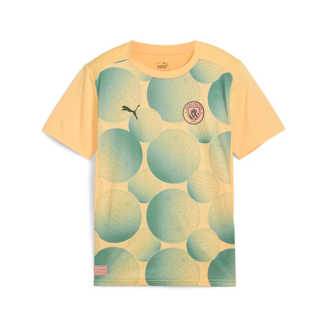 PRODUCT STORY: Train like the champions in this official Manchester City Pre-match Short Sleeve jersey. With a regular-fit, crew neck and our sweat-wicking dryCELL tech, it's tailored for optimal pre-match focus. It features Manchester City details, so you can represent the team with pride. FEATURES & BENEFITS: dryCELL: Performance technology designed to wick moisture from the body and keep you free of sweat during exercise; Made with 100% recycled material excluding trims & decorations. DETAILS: Regular fit; 145 gsm, Jersey; Crew neck; Short sleeves; Official team branding; PUMA Youth: Recommended for older kids between 8 and 16 years.