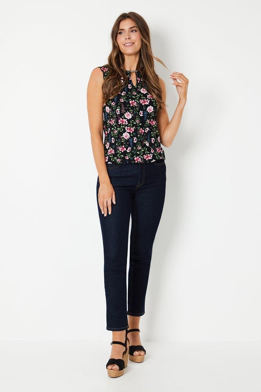 Bubble hem sleeveless tops online