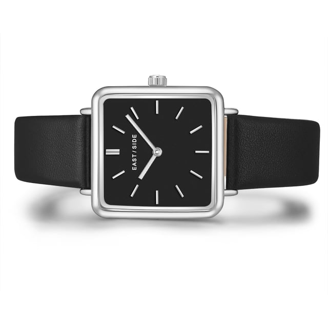 Do you love an urban lifestyle? Then you will fall in love with this women's wristwatch of the Eastside watch label. Based on the flair of the New Yorkes district of the same name, she relies on stylish noblesse. The striking angular dial, which is framed by a cool silver -colored bezel. The dial design is deliberately simple with a barnice and filigree sticker. A soft leather bracelet with a thorn lock makes the noble women's watch a wrist flatterer. The accessory makes no compromise on the interior: a precise quartz clock and a screwed stainless steel housing floor ensure durability.