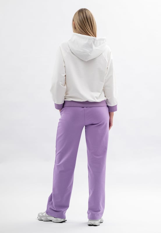 Tom Barron Damen-Hoodie mit Stickerei und geripptem Trainingsanzug-Set mit Seitenbesatz