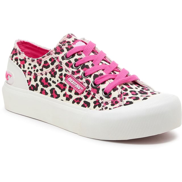 Zapatillas Rocket Dog Jazzin Plus rosas para mujer, confeccionadas en algodón y suela de goma. Incluyen plantilla acolchada, logo Rocket Dog y suela de goma.