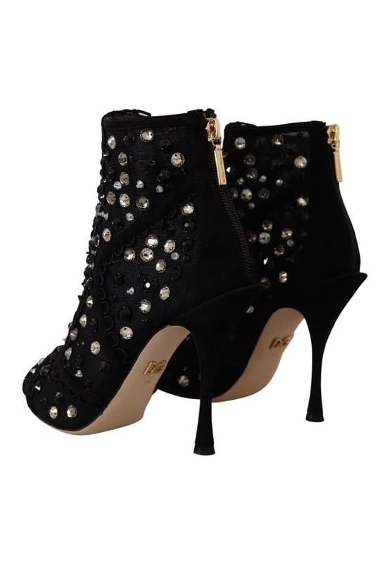 Dolce & Gabbana Women's Black Crystals Heels Zipper Short Boots Shoes Brand: Dolce & Gabbana
Model: Short boots
Colour: Black
Material: 79% Nylon 15% Leather 5% Viscose 1% Polyester
Sole: Leather
Logo details
Quality and comfort
Made in Italy
Material: 79% Nylon 15% Leather 5% Viscose 1% Polyester