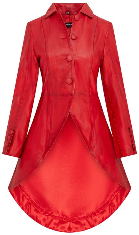 Deze lange jas, geïnspireerd op Victoriaanse en Edwardiaanse stijlen, heeft een strak uitlopend design gemaakt van 100% premium leer. Perfect voor gothic en punk mode, het is een gedurfd statement piece dat vintage charme combineert met een moderne rand. Lange uitlopende jas voor een opvallende look Gemaakt van 100% premium leer voor duurzaamheid en luxe Victoriaanse en Edwardiaanse invloeden met een eigentijdse twist Perfect voor gothic, punk of alternatieve modestijlen