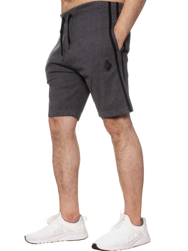  Enzo Mens Relaxed Comfortable Loungewear Shorts. Adjustable Drawstring and Elastic Waistband. 2 Side Pocket Design with Contrasting Stripes to Side. Branded Stitching.