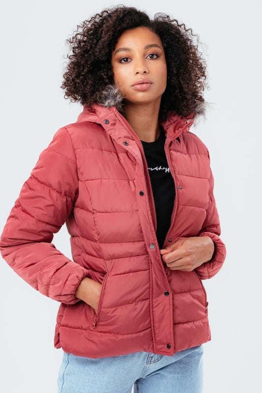 Hype Rosy Short Length Women s Padded Coat With Fur