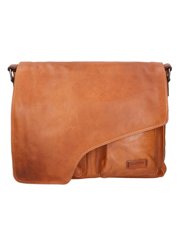 Bolso de mano para hombre de piel con doble apertura con cremallera, equipado con bandolera extraíble y ajustable. Producto elaborado artesanalmente en auténtico pelo de ternera engrasado.