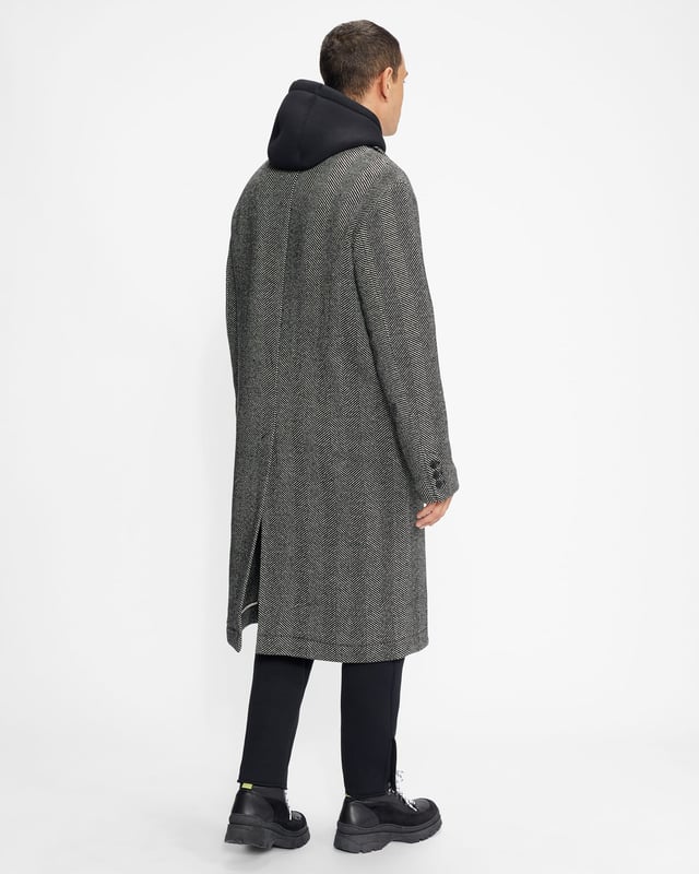 Ted Baker Travers Herringbone Coat, Black