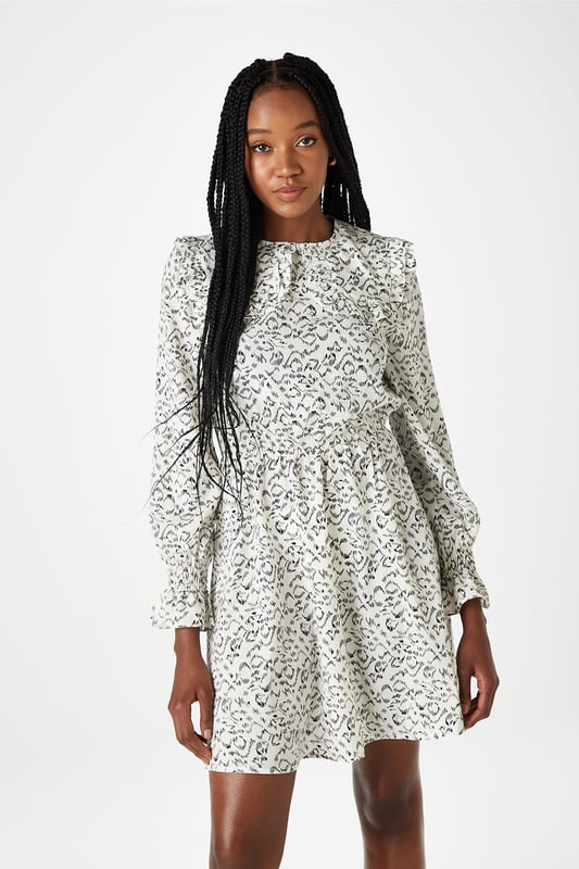 White Ruffle Edge Bib Dress White Ruffle Edge Bib Dress
