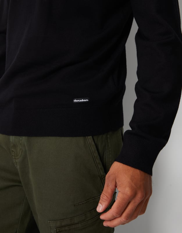 Freshen up your knitwear with this funnel neck quarter zip jumper from Threadbare. Crafted in a soft jersey knit, this jumper has a ribbed funnel neck that fastens with a quarter zip, ideal for layering. With ribbed cuffs and hem, this lightweight jumper will keep you snug. Finished with our signature Threadbare woven label to the hem. Simply team with a classic pair of jeans for a casual outfit that never goes out of style.