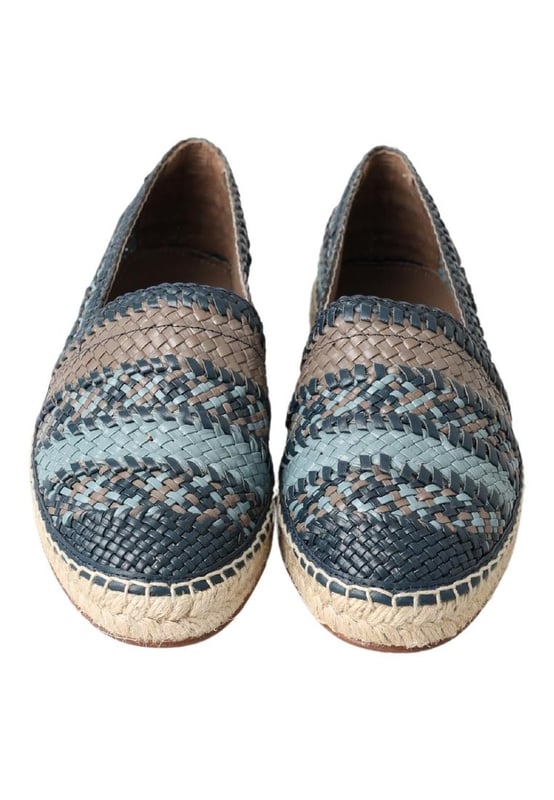Merk: Dolce & Gabbana
  Model: Espadrille schoenen
  Kleur: Blauw Grijs
  Materiaal: 100% leer
  Leren zool
  Logo details
  Vervaardigd in Italie