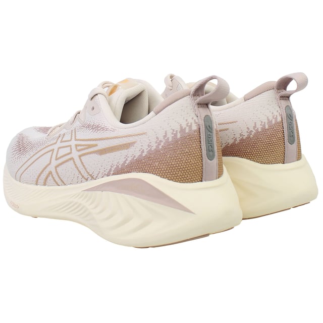 The Asics Gel-Cumulus 25 Women's Running Shoes are designed for runners seeking all-day comfort, cushioning, and durability. Perfect for both daily training and long-distance runs, these shoes combine advanced technology with a modern design to enhance your running experience.
Â 
Key Features:
Manufacturer Colour:

Mineral Beige/Champagne

PureGELâ„¢ Technology: 

Strategically integrated into the rearfoot for improved shock absorption, providing smoother landings and transitions.


FF BLASTâ„¢ PLUS Cushioning: 

Lightweight and responsive midsole foam delivers enhanced comfort and energy return with every stride.


Engineered Mesh Upper: 

Provides a breathable and adaptive fit, keeping feet cool and supported during extended runs.


OrthoLiteâ„¢ X-55 Sockliner: 

Adds an extra layer of comfort and moisture management for a pleasant in-shoe feel.


AHARâ„¢ Rubber Outsole: 

Durable outsole with reinforced high-wear areas ensures long-lasting traction and performance.


Wide Base Design: 

Improves stability and balance, creating a secure feel throughout your run.


Eco-Friendly Materials: 

Made with recycled materials, supporting sustainability without compromising quality.


Lightweight Construction: 

Reduces fatigue, making the shoes ideal for longer distances and daily wear.


The Asics Gel-Cumulus 25 Women's Running Shoes deliver a smooth, comfortable, and efficient running experience, making them a versatile choice for runners of all levels.