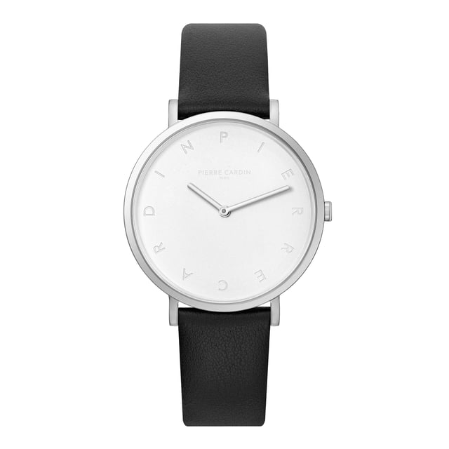 This Pierre Cardin Belleville Tribute Analogue Watch for Women is the perfect timepiece to wear or to gift. It's Silver 39 mm Round case combined with the comfortable Black Leather watch band will ensure you enjoy this stunning timepiece without any compromise. Operated by a high quality Quartz movement and water resistant to 3 bars, your watch will keep ticking. Classic and charming  watch perfect for every occasion High quality 19 cm length and  18 mm width Black Leather strap with a Buckle Case diameter: 39 mm,case thickness: 5.8 mm, case colour: Silver and dial colour: White