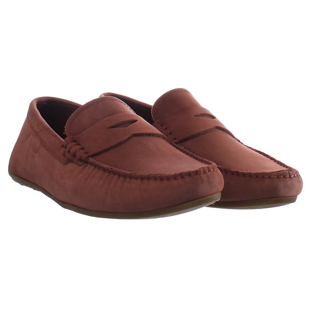 Clarks Reazor Penny Slip-On Rojo de cuero suave zapatos para hombre 261501527