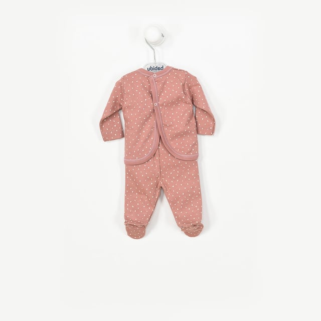 Baby set Babidu.
 Brown color
 Long sleeve and long pants set.
 Round neck with ribbed finish.
 Seams seen in tone.

 Composition: 100% Cotton

 Wash at maximum temperature 40º
 -Do not use bleach
 -Support iron
 -Tumble dry low
 Composition: 100% cotton
 Care:
Wash at maximum temperature 40º
 -Do not use bleach
 -Accepts iron
 -Dry at low temperature