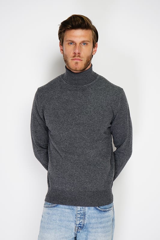 William de Faye – Rollkragenpullover – Dunkelgrau