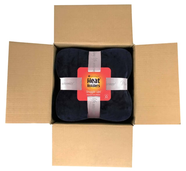It’s what many of you have been waiting for! The phenomenal success of Heat Holders socks has led to several additional products, such as hats and Gloves (and the new Snugover fleece jumper!) and now thermal blankets with all the warmth and comfort known of the Heat Holders technology. Our new Heat Holders Thermal Blanket is made of a luxuriously soft fur-like fleece we call Heatweaver, that has been developed with the main intention of being efficient at retaining heat, which is why it has an official tog rating of 1.7 TOG – it’s measurably warmer to the touch. The Heat Holders Thermal Blanket is a large 180 x 200 cm so it lets you wrap up and unwind on those cosy lounge-around days! It’s incredibly soft and very easy to look after, as it’s fully machine washable. So, with heating costs rising, don’t get cold – get a Heat Holders Thermal Blanket! With many different uses this blanket can fit in any room of the house. It is also a perfect gift for Christmas or any occasion, as it comes packed in a box to make wrapping up easier! A ribbon is also wrapped around the blanket inside the box for those extra presentation points. Available in 16 bright and classic colours, so you can for-sure find one to match your room or pick whatever you fancy!
