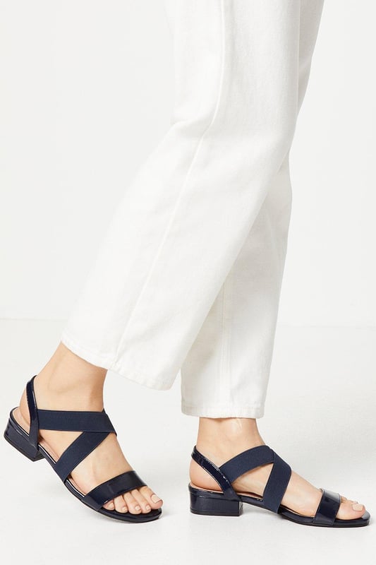 Elastic cross strap sandals store