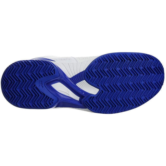 The Mizuno Wave Exceed Tour 4 CC Women's White Trainers are a stylish and high-performance footwear option designed for tennis enthusiasts and athletes seeking excellent comfort, support, and agility on the court. These trainers are part of Mizuno's renowned Wave Exceed Tour series, which is known for its cutting-edge technologies and innovation. Let's explore the key features of these tennis shoes:

Key Features:

 DynamotionFit Technology:  The trainers feature Mizuno's DynamotionFit technology, which ensures a secure and glove-like fit. This innovative design reduces stress on the foot and allows for natural movements, providing optimal comfort during intense gameplay.

 Wave Technology:  The Wave Exceed Tour 4 CC incorporates Mizuno's Wave technology in the midsole. The Wave plate enhances stability, cushioning, and responsiveness, providing excellent shock absorption and energy return during fast movements and abrupt stops.

 CC Sole Construction:  The trainers are equipped with a CC (Clay Court) sole construction, optimized for use on clay tennis courts. The outsole's herringbone pattern offers exceptional traction and grip, ensuring precise movements and rapid changes of direction.

 Lightweight and Breathable:  The upper of the trainers is crafted from lightweight and breathable materials, enhancing ventilation and reducing heat build-up. This keeps the feet cool and dry, even during extended matches.

 Durable Build:  Mizuno has designed these trainers with durability in mind. The reinforced toe cap and sturdy materials withstand the rigors of tennis play, ensuring the shoes remain in excellent condition over time.

 Padded Collar and Tongue:  The trainers feature a padded collar and tongue, providing additional comfort and reducing friction around the ankle area.