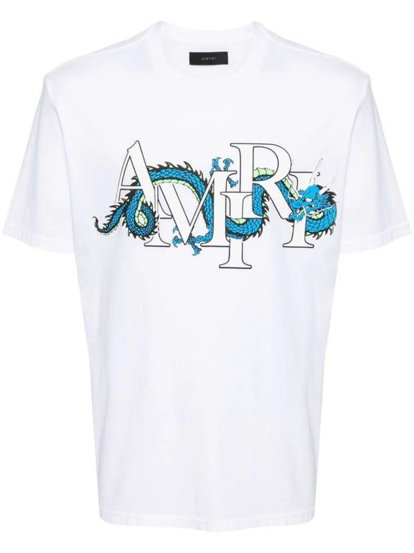 【AMIRI】メンズ ブルー CNY ドラゴン Tシャツ コットン Amiri Cny Dragon T Shirt Air Blue | ONU