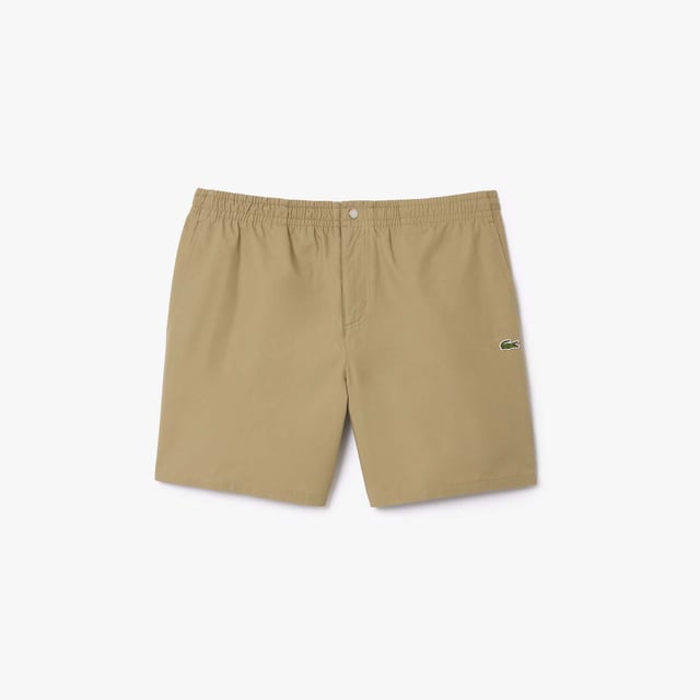 Mens Lacoste Relaxed Fit Cotton Poplin Elasticated Shorts Elasticated waist Relaxed  comfortable fit Drawstring Zipped fly Embroidered crocodile on back