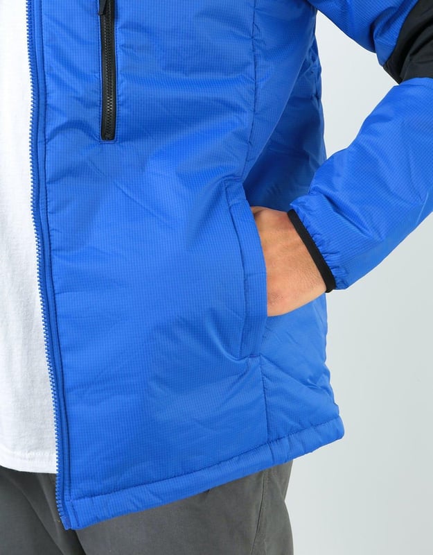 The North Face Himalayan Synthetic Hooded Jacket.     
TNF Blue Is a Mountain Exploration/urban Style Hybrid Jacket.     
Zip Fastening Front, Adjustable Hem and Large Embroidered Logos.    
All Packed Into a Slick Low-key Jacket With TNF Branding in All the Right Places.   
The Synthetic Fill Keeps You Protected From the Icy Breeze Whilst Reducing Heat Loss.   
Complete With a DWR Coating for Light Weather Resistance.