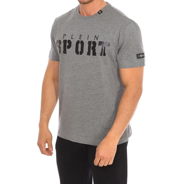 Plein Sport short sleeve t-shirt.
 Round neckline with ribbed finish.
 Brand print on the front.
 Claw print on the back side.
 Brand insignia on one sleeve.
 Seams seen in tone.
 Composition: 100% cotton
 Care:
Wash at maximum temperature 30º.
 Iron at medium temperature.
 Do not use dryer.
 Do not use bleach.
 Do not dry clean.