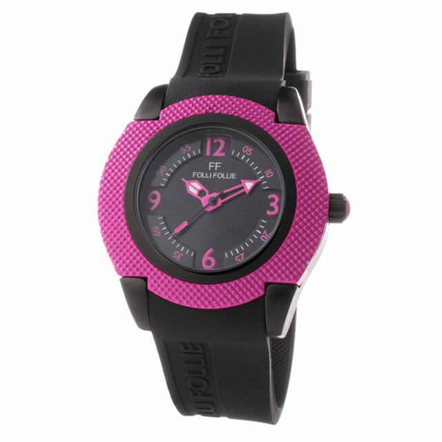 FOLLI FOLLIE WF13Y028ZPP Uhr Frau Quarz• Material: Edelstahl• Glas: Mineral• Armband: Silikon• Farbe: Schwarz Lila• Wasserbeständigkeit: 50 m (5 ATM)• Gehäusegröße: 40 mm