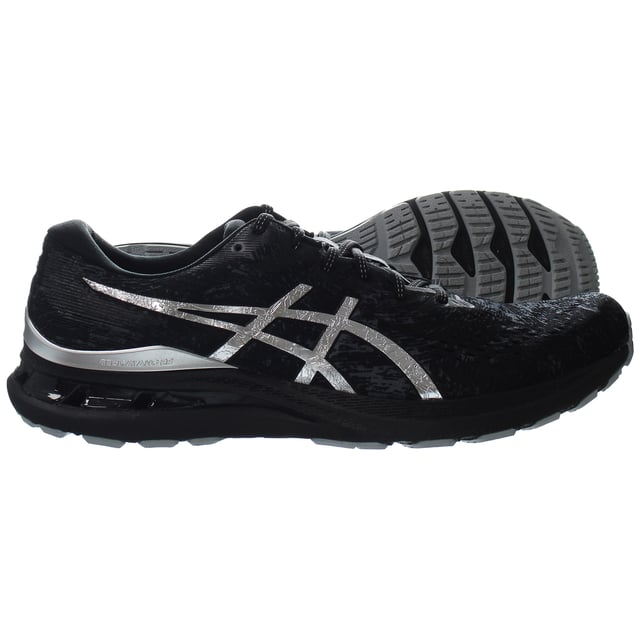 Asics black running trainers best sale