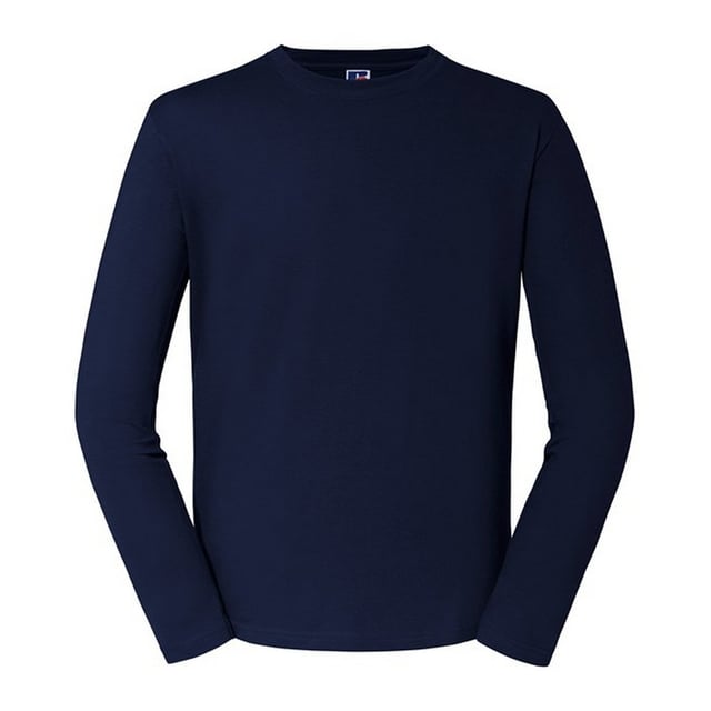 100% Ringspun Cotton. Fabric: Single Jersey. Design: Plain. Fit: Classic. Neckline: Crew Neck, Knitted, Ribbed, Top Stitched. Sleeve-Type: Long-Sleeved. Neck Tape, Taped Shoulders. 180gsm. Sustainability: Amfori, BSCI, Oeko-Tex Standard 100 Certified, WRAP Certified.