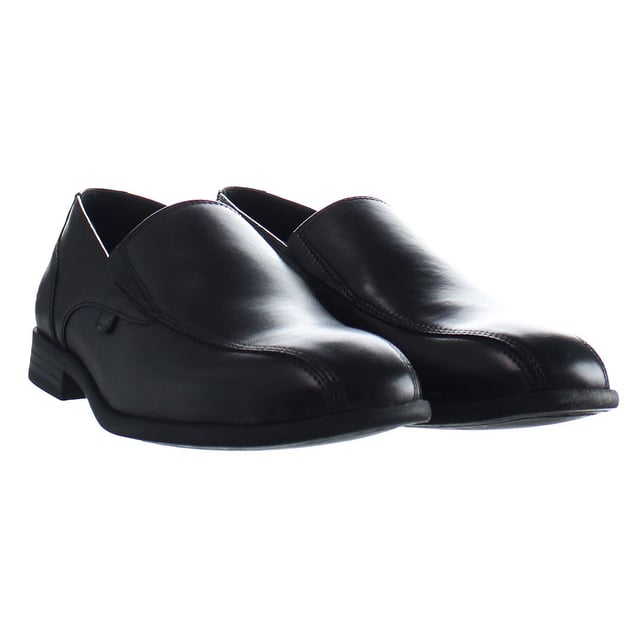 Kickers Jarle Slip-On Negro Liso Zapatos de los hombres de cuero 1 15241