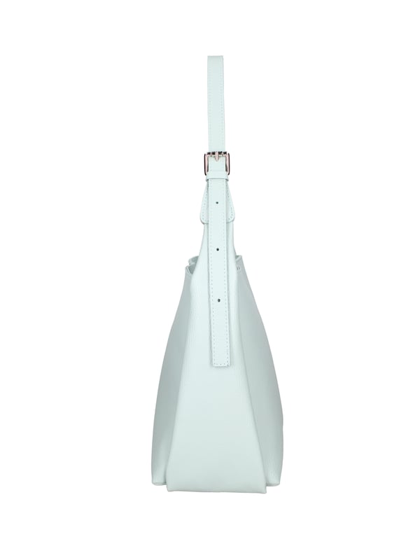 Bolso de hombro para mujeres. El cierre es con zip. Los bolsillos internos son uno con zip y dos abiertos. Los bolsillos externos están ausentes. La correa del hombro está ausente. El mango está en cuero. Hay tres compartimentos internos. El material externo es de cuero en dólar real y paja Tabru. Está alineado internamente en 70% de tela de algodón: 30% de poliéster. Medidas: 31x26x14 cm. Hecho en Italia