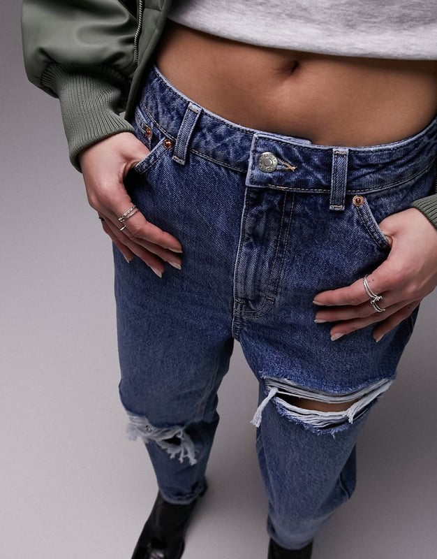 Topshop Super Holey Jeans Ripped Joni Ripped Bum Jeans Topshop