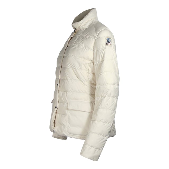 Blijf warm en stijlvol in de Parajumpers White Jacket. Deze luxe jas is gemaakt van lichtgewicht, geisoleerde stof die warmte vasthoudt en beschermt tegen de elementen. Geef stijl niet op voor comfort - maak een statement!, Vulling: 100% eendendons, Bovenmateriaal: 100% polyamide, Regular Fit, Ritssluiting, Wit, Moonbeam Jacket, Witte jas