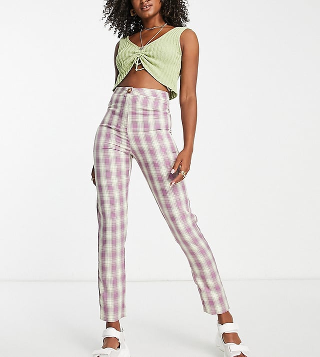 Tall plaid trousers top