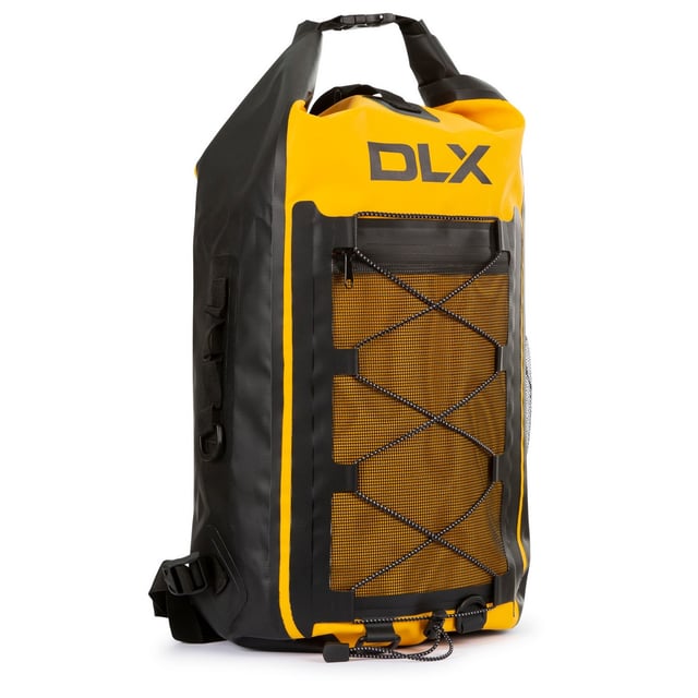Filling Material: 80% EVA, 20% Polyester. Shell: Polyester, PVC Coated. Design: Contrast. Fabric Technology: DLX, Waterproof. Adjustable Sternum Strap, Bungee Straps, Carry Handle, Daisy Chain Webbing, Padded Back, Roll Top, Shoulder Strap. Compartments: 1 Main Compartment. Pockets: 1 Front Pocket, Zip, 1 Side Pocket, Mesh Lined. Capacity: 26L.