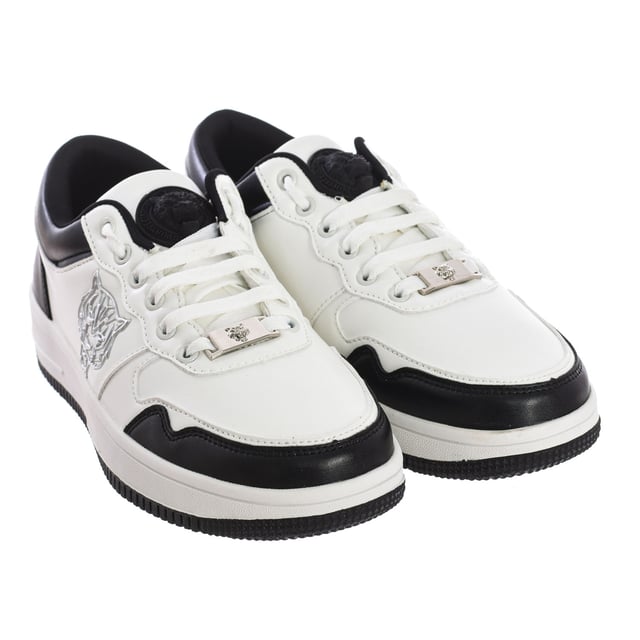 Plein Sport sports shoes.
 Mid-height sports shoes, ideal for everyday wear.
 Comfortable and breathable fabric.
 Claw print on the back.
 Badge on the tongue.
 Brand logo on one side.
 Adjustable with laces.
 Seams seen in tone.
 Composition: Exterior: Synthetic; Interior: Textile+leather; Sole: Synthetic
 Care:
Clean with a damp cloth.