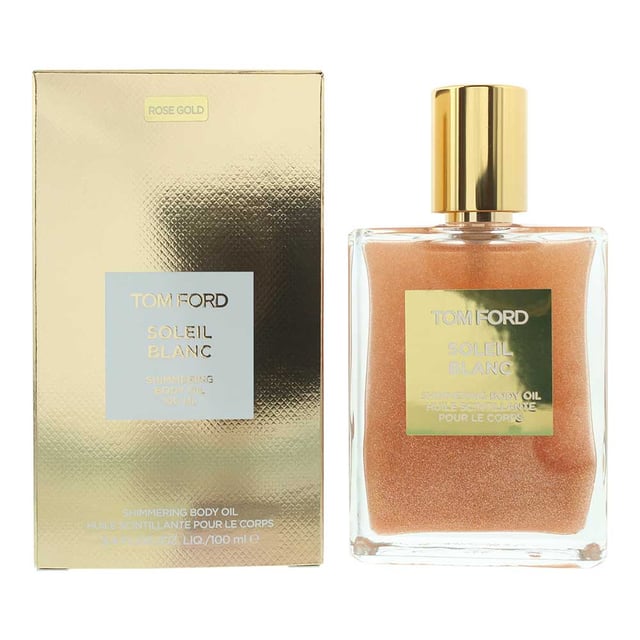 Tom Ford Soleil Blanc Shimmering Rose Gold Body Oil is a luxurious, multi-sensory product from Tom Ford’s Soleil Blanc line. It combines the signature warm and tropical fragrance of Soleil Blanc with a silky, moisturizing body oil that’s infused with a subtle rose gold shimmer. This shimmering body oil is designed to enhance your skin with a radiant glow while enveloping it in the sensual, sun-kissed scent of the Soleil Blanc fragrance.