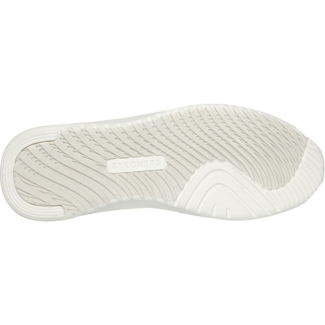 Elevate your wardrobe and look sharp with the comfortably versatile Skechers Court Break - Suit Sneaker. This lace-up features a synthetic duraleather upper with fixed stretch laces and a cushioned Skechers Air-Cooled Memory Foam comfort insole.