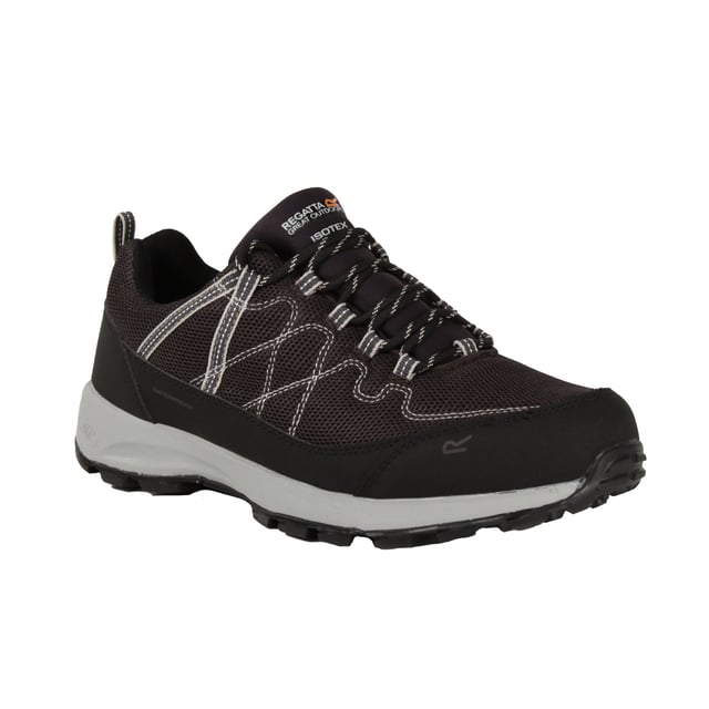 Material: 60% Polyester, 40% Polyurethane. 4 Eyelets. Fabric Technology: Breathable, Hydropel, Isotex, Water Resistant, Windproof. EVA Footbed, Improved Traction, Moulded, Neoprene Collar, Pull Tab, Sealed Seams. Flat Heel. Cut: Low. Design: Contrast Detail, Logo, Text. Toe Style: Round. Sole Features: Flexible, Lightweight, XLT. Fastening: Lace Up.