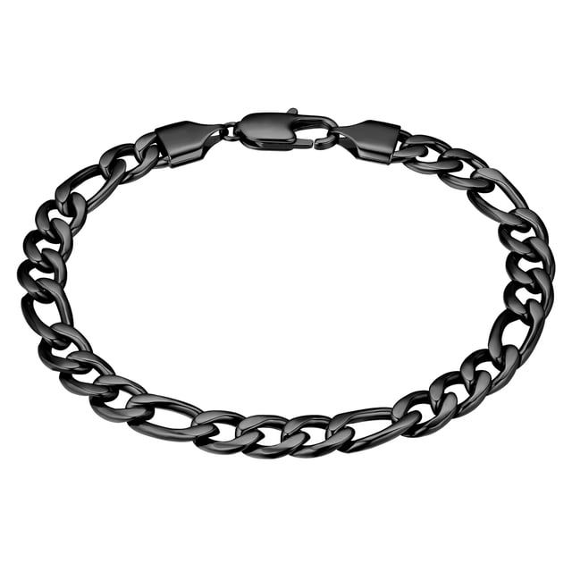 Do you like wearing cool men's jewelry as a statement of your personality? Then this men's bracelet from the True Rebels label is your new it-piece. Made of durable stainless steel and coated with a dark rhodium plating, the casual accessory scores points with young rebels: The bracelet is waterproof and scratch-resistant, you can do sports and swim with it - a companion for an active everyday life. The striking shape of the Figaro chain can be combined just as well with an elegant suit as with jeans. The practical lobster clasp is easy to use, resilient and durable.
