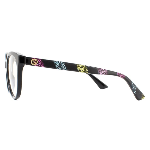 Gucci Round Black and Multicolour Glitter Womens Glasses Frames