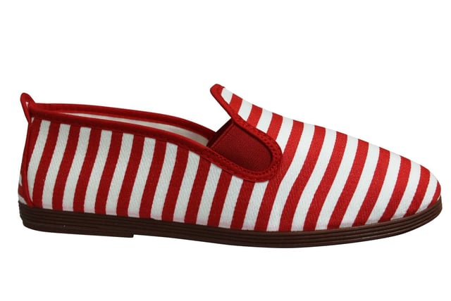 Estilo hilo dossy corella unisex alpartrille slip on plimsolls zapatos 55110 raya roja