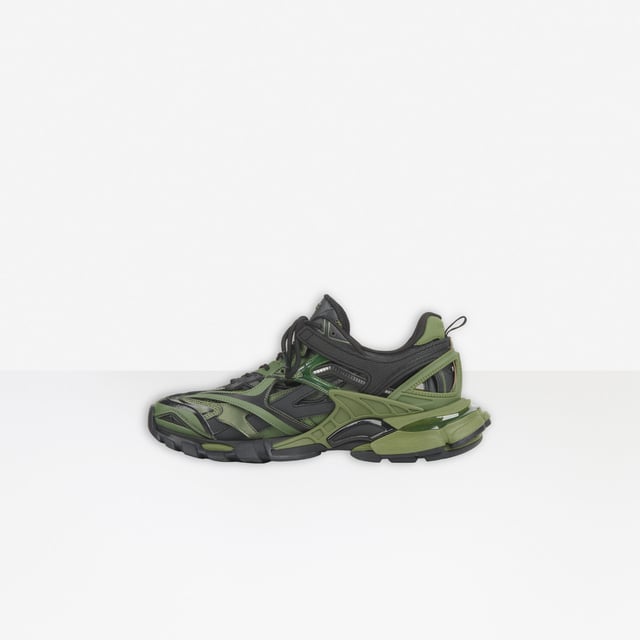 Balenciaga Logo at Back Lace Up. 75% polyurethane, 21% polyester, 4% nylon.