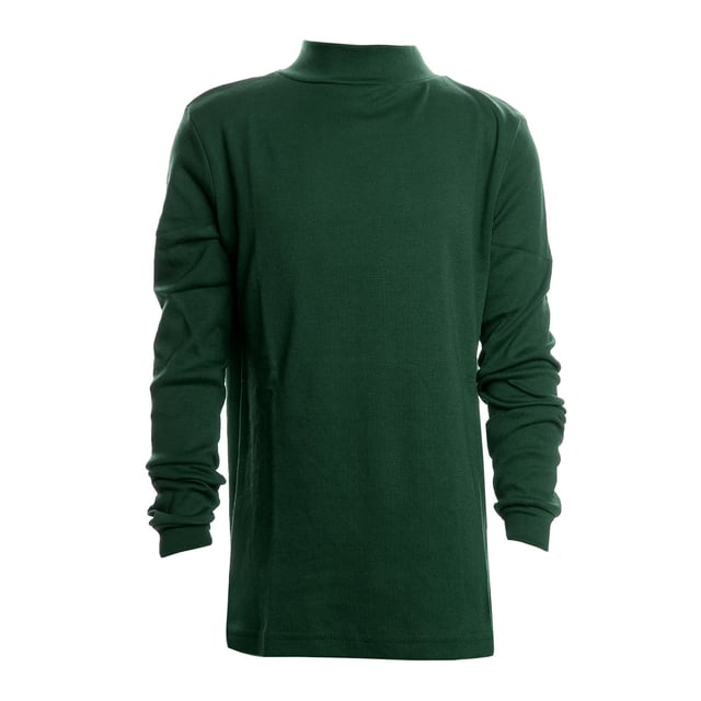 Unisex Boys and Girls Half Neck Long Sleeve T-Shirt.

 This comfortable and versatile long-sleeved t-shirt is perfect for little ones. Designed with a crew neck that offers extra coverage and a modern fit, it's ideal for everyday wear or special occasions.

 Unisex, it fits perfectly to boys and girls, offering a simple and elegant look.

 Made from a cotton-polyester blend, this t-shirt combines the natural softness of cotton with the durability of polyester, ensuring all-day comfort.

 Available in a wide range of solid colours, it is easy to match with any outfit. It also features cuffs on the sleeves, providing a firm fit and preventing the sleeves from slipping.

 An essential item for any child's wardrobe, practical and stylish!
 Composition: 50% Cotton, 50% Polyester
 Care:
- Wash at a maximum of 30ºC.
 - Use mild detergents.
 - Do not use bleach.
 - Dry at low temperature.
 - Iron at low temperature.