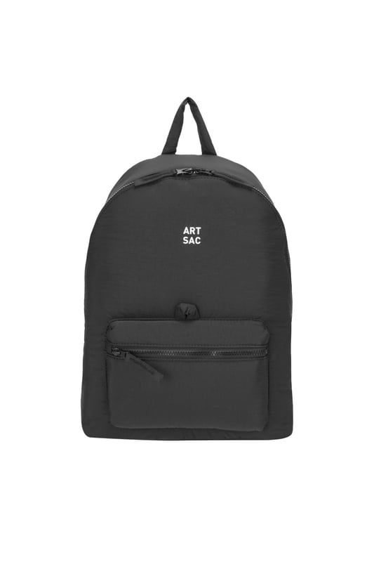 Our largest backpack. This lightweight backpack has plenty of internal space as well as an external front pocket and internal laptop sleeve (fits 15 inch laptop / Apple MacBook Pro 16 inch) for you to organise all your essentials. It's stylish design is discreet and adaptable enough to style with any outfit. The perfect bag for your every day commute or casual day-trip. Features: , Padded lightweight nylon, Water resistant, 15 inch padded laptop sleeve - Fits Apple MacBook Pro 16 inch, Zip top opening to main compartment, ARTSAC screen printed logo, Single front zip pocket with loops, Internal zip pocket for smaller valuables, 2 Internal mobile phone slip pockets - fits normal and plus size smart phones, 3 Internal pen slip pockets, Ergonomic contoured back panel, Adjustable padded backpack straps, Top grab handle, Large model Style Ref: 52015 BLACK