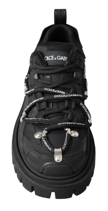 Dolce & Gabbana Men's Black Trekking Derby Logo Sneakers