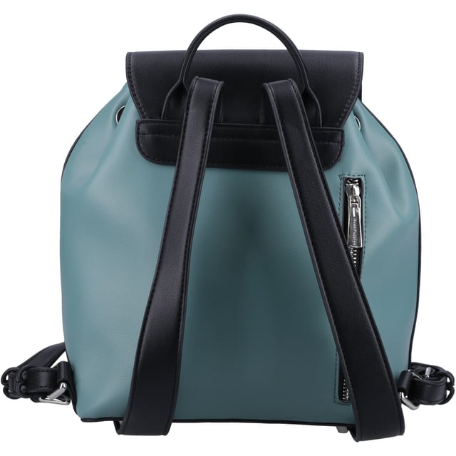 Practical and Trendy; The Mona Backpack features a drawstring closure for all of your essentials this season. Its contrasting panels in addition to its adjustable straps allow you to look and feel comfortable